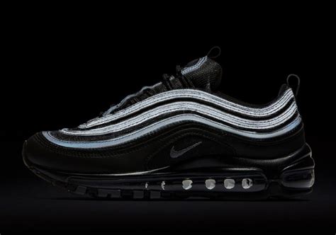 schuhe nike air max 97 triple black red reflektierende logo|Nike Air Max reflective logo.